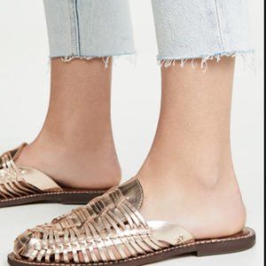 Sam Edelman Rose Gold Woven Mules